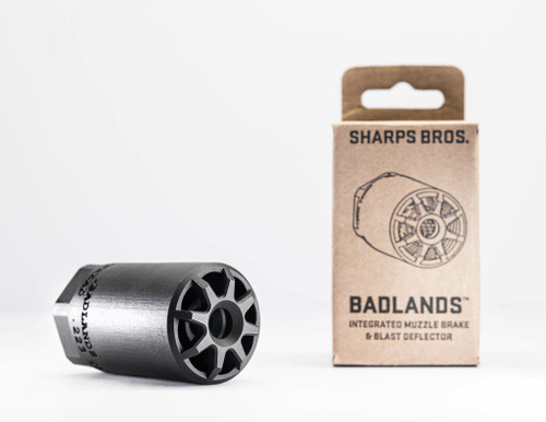 Sharps Bros. Badlands Blast Deflector - .223 Through .354 Caliber, Nitride Finish, Black, Fits 1/2X28" Thread Patterns