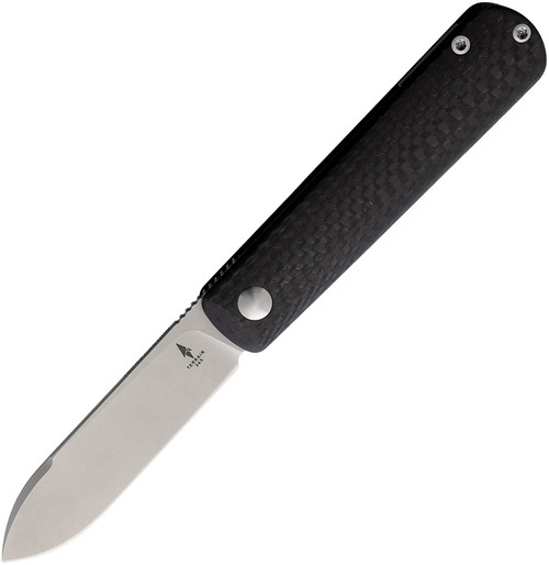 Terrain 365 Otter Slip Flip-AT CF - Double Detent Flipper - 3" Terravantium Clip Point Blade, Carbon Fiber Handles, Titanium Liners, Pocket Clip