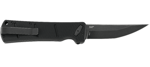 CRKT Inazuma No Ken Assisted Deadbolt Flipper Knife - 3.68" D2 Black Stonewashed Blade, Black G10 Handles CRKT Inazuma No Ken Assisted Deadbolt Flipper Knife - 3.68" D2 Black Stonewashed Blade, Black G10 Handles