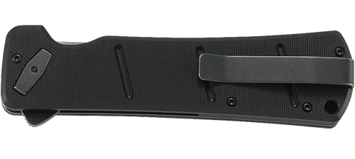 CRKT Inazuma No Ken Assisted Deadbolt Flipper Knife - 3.68" D2 Black Stonewashed Blade, Black G10 Handles CRKT Inazuma No Ken Assisted Deadbolt Flipper Knife - 3.68" D2 Black Stonewashed Blade, Black G10 Handles