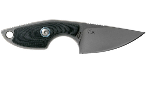 MKM Knives Mikro 1 Fixed Blade Neck Knife - 1.97" M390 Stonewashed Drop Point Blade, Black G10 Handles, Leather Sheath MKM Knives Mikro 1 Fixed Blade Neck Knife - 1.97" M390 Stonewashed Drop Point Blade, Black G10 Handles, Leather Sheath
