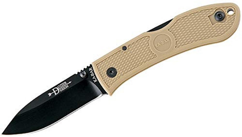 KA-BAR Dozier Hunter Coyote Brown - 3" Black Blade, Coyote Brown Zytel Handles