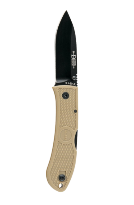 KA-BAR Dozier Hunter Coyote Brown - 3" Black Blade, Coyote Brown Zytel Handles KA-BAR Dozier Hunter Coyote Brown - 3" Black Blade, Coyote Brown Zytel Handles