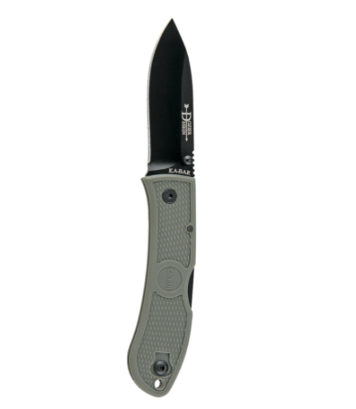 KA-BAR Dozier Hunter Foliage Green - 3" Black Blade, Foliage Green Zytel Handles KA-BAR Dozier Hunter Foliage Green - 3" Black Blade, Foliage Green Zytel Handles