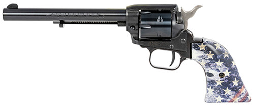 Heritage Mfg RR22B6US01 Rough Rider 22 LR 6rd 6.50" Overall Black Steel with USA Flag Wood Grip Heritage Mfg RR22B6US01 Rough Rider 22 LR 6rd 6.50" Overall Black Steel with USA Flag Wood Grip