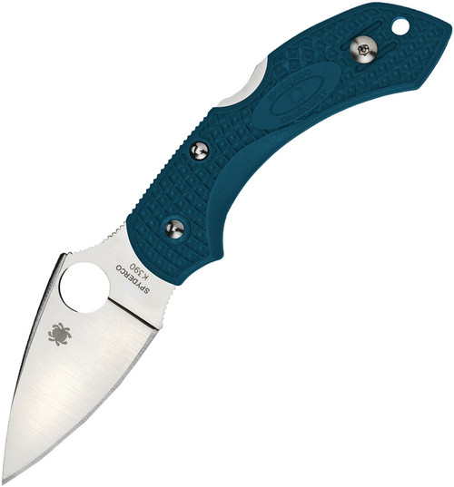 Spyderco Dragonfly 2 Lightweight Folding Knife - 2.29" K390 Satin Plain Blade, Blue FRN Handles