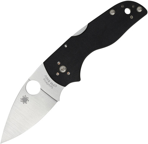 Spyderco Lil' Native Lockback Folding Knife - 2.47" CPM-S30V Satin Plain Blade, Black G10 Handles
