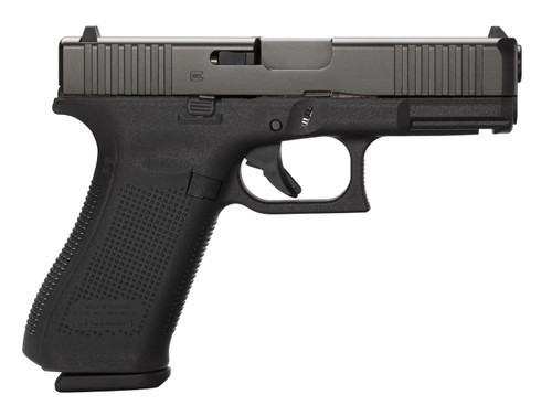 Glock PA455S201 G45 Gen5 Compact Crossover 9mm Luger Caliber with 4.02" Glock Marksman Barrel, 10+1 Capacity, Overall Black Finish, Picatinny Rail Frame, Serrated nDLC Steel Slide, Black Rough Texture Interchangeable Backstraps Grip & Fixed Sights