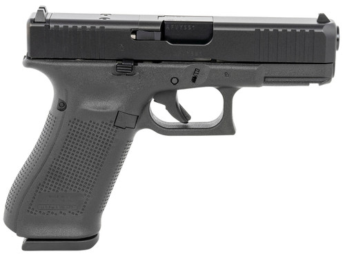 Glock G4517MOSUS G45 Gen5 Compact Crossover MOS 9mm Luger 4.02" 17+1 Overall Black Finish with nDLC Steel with Front Serrations & MOS Cuts Slide, Rough Texture Interchangeable Backstraps Grip & Fixed Sights (US Made)