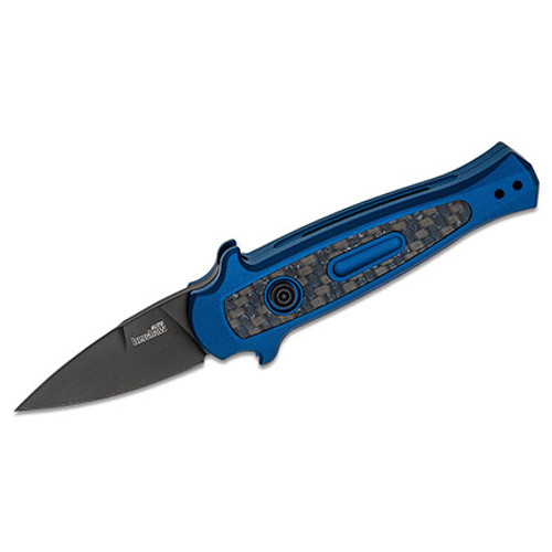 Kershaw Launch 12CA AUTO Folding Knife - 1.93" Black CPM-154 Spear Point Blade, Blue Anodized Aluminum Handles w/ Carbon Fiber Inlay