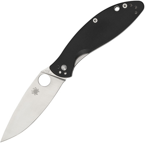 Spyderco Astute Folding Knife - 3.02" Satin Plain Blade, Black G10 Handles