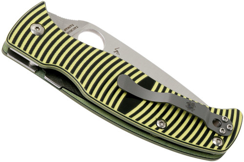 Spyderco Caribbean Salt Series Folding Knife - 3.7" LC200N Leaf Shaped Serrated Blade, 3D Machined G10 Handles Spyderco Caribbean Salt Series Folding Knife - 3.7" LC200N Leaf Shaped Serrated Blade, 3D Machined G10 Handles