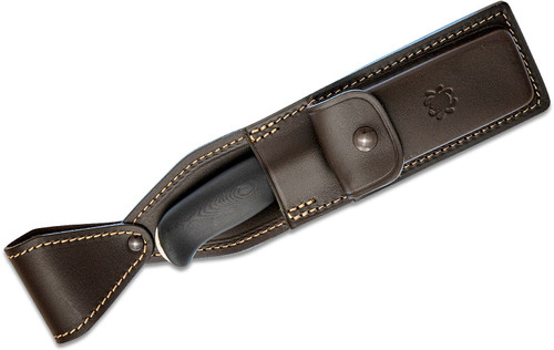 Spyderco Zoomer Fixed Blade - 5.2" CPM-20CV Satin Plain Blade, Black G10 Handles, Leather Sheath Spyderco Zoomer Fixed Blade - 5.2" CPM-20CV Satin Plain Blade, Black G10 Handles, Leather Sheath