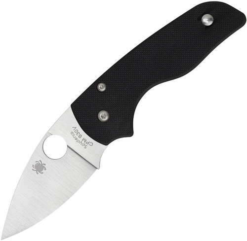 Spyderco Lil' Native Compression Lock Folding Knife - 2.47" CPM-S30V Satin Plain Blade, Black G10 Handles