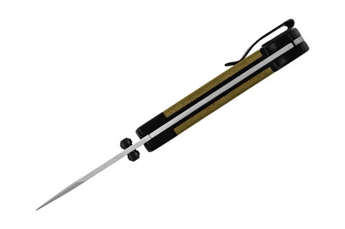 Buck 112 Ranger Sport Folding Knife - 3" S30V Plain Blade, Black Aluminum Handles with Green Micarta Inlays, Black Cerakote Pocket Clip Buck 112 Ranger Sport Folding Knife - 3" S30V Plain Blade, Black Aluminum Handles with Green Micarta Inlays, Black Cerakote Pocket Clip