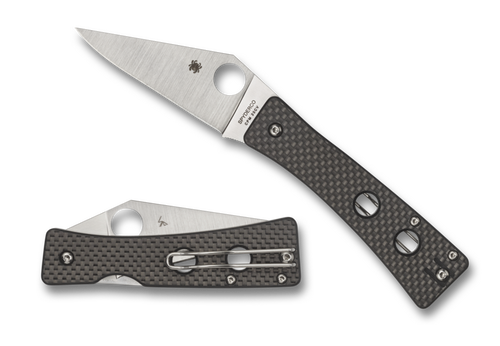 Spyderco Watu Ethnic Series Folding Knife - 3.26" CPM-20CV Satin Plain Blade, Carbon Fiber/G10 Laminate Handles