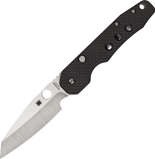 Spyderco Kevin Smock Folding Knife  - 3.45" S30V Satin Plain Blade, Carbon Fiber/G10 Laminate Handles
