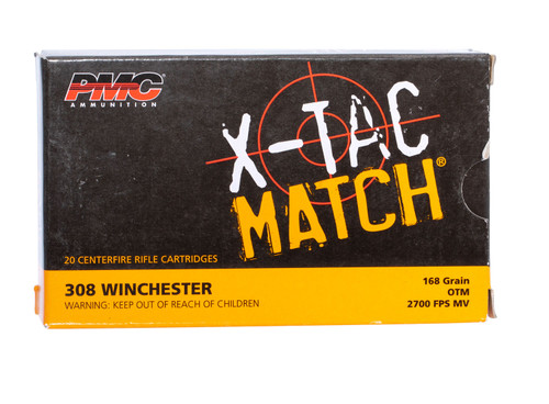 PMC 308XM X-Tac Match 308 Win 168 Gr Open Tip Match (OTM) 20 Bx PMC 308XM X-Tac Match 308 Win 168 Gr Open Tip Match (OTM) 20 Bx