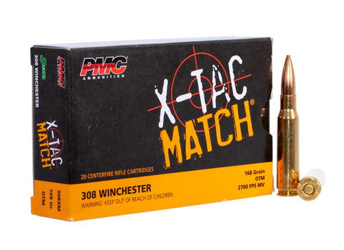 PMC 308XM X-Tac Match 308 Win 168 Gr Open Tip Match (OTM) 20 Bx