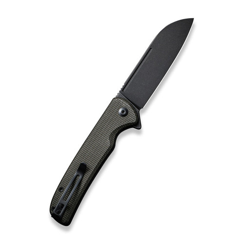 Civivi Chevalier Button Lock Folding Knife - 3.46" 14C28N Blackwash Sheepsfoot Blade, Dark Green G10 Handles Civivi Chevalier Button Lock Folding Knife - 3.46" 14C28N Blackwash Sheepsfoot Blade, Dark Green G10 Handles