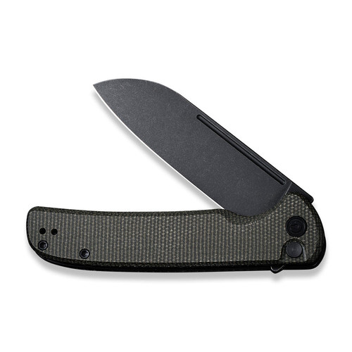 Civivi Chevalier Button Lock Folding Knife - 3.46" 14C28N Blackwash Sheepsfoot Blade, Dark Green G10 Handles Civivi Chevalier Button Lock Folding Knife - 3.46" 14C28N Blackwash Sheepsfoot Blade, Dark Green G10 Handles
