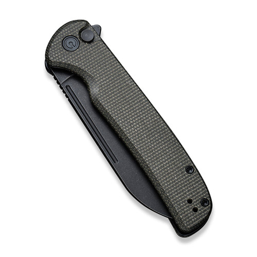 Civivi Chevalier Button Lock Folding Knife - 3.46" 14C28N Blackwash Sheepsfoot Blade, Dark Green G10 Handles Civivi Chevalier Button Lock Folding Knife - 3.46" 14C28N Blackwash Sheepsfoot Blade, Dark Green G10 Handles