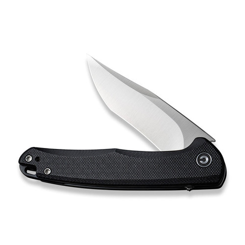 CIVIVI Knives Mini Sandbar Flipper Knife - 2.95" Nitro-V Satin Recurve Blade, Black G10 Handles CIVIVI Knives Mini Sandbar Flipper Knife - 2.95" Nitro-V Satin Recurve Blade, Black G10 Handles