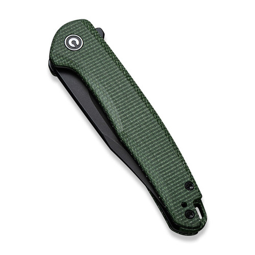 CIVIVI Knives Mini Sandbar Flipper Knife - 2.95" Nitro-V Black Stonewash Recurve Blade, Green Micarta Handles CIVIVI Knives Mini Sandbar Flipper Knife - 2.95" Nitro-V Black Stonewash Recurve Blade, Green Micarta Handles