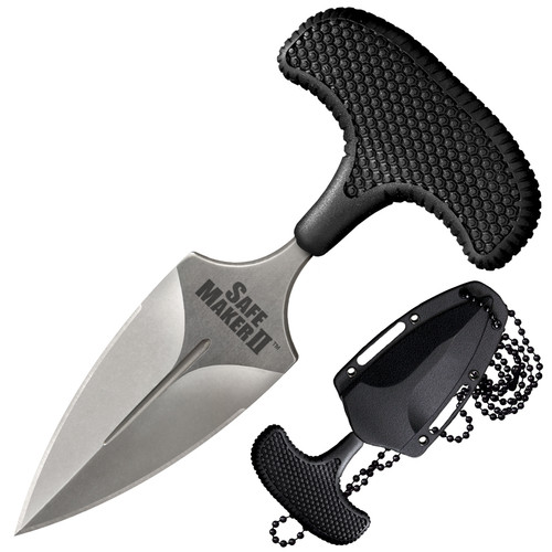 Cold Steel 12DCST Safe Maker II Push Dagger - 3.25" AUS-8A Blade, Kray-Ex Handle, Secure-Ex Sheath Cold Steel 12DCST Safe Maker II Push Dagger - 3.25" AUS-8A Blade, Kray-Ex Handle, Secure-Ex Sheath