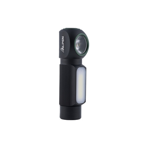Alpen Optics Tek-Light Rechargeable Flashlight - 500 Lumens, Matte Finish, Black, 5 Illumination Settings, USB Charger, Includes Headband and Clip Alpen Optics Tek-Light Rechargeable Flashlight - 500 Lumens, Matte Finish, Black, 5 Illumination Settings, USB Charger, Includes Headband and Clip