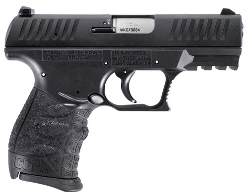 Walther Arms 5082500 CCP M2 380 ACP Caliber with 3.54" Barrel, 8+1 Capacity, Black Finish Picatinny Rail Frame, Serrated Black Cerakote Steel Slide & Finger Grooved Polymer Grip