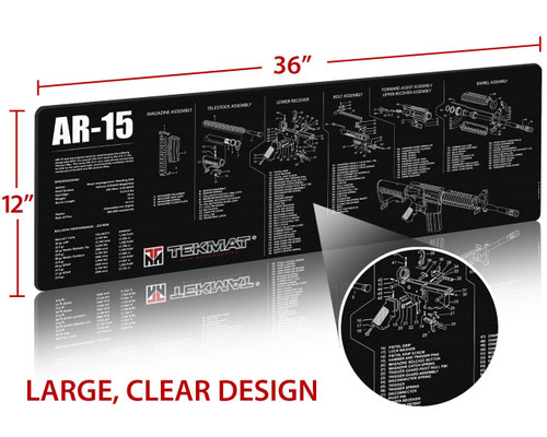 TekMat AR-15 Rifle Cleaning Mat - 12"x36", Black, Includes Small Microfiber TekTowel, Packed In Tube TekMat AR-15 Rifle Cleaning Mat - 12"x36", Black, Includes Small Microfiber TekTowel, Packed In Tube