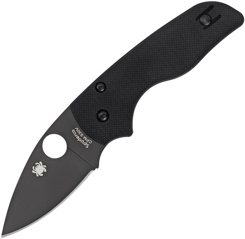 Spyderco Lil' Native Compression Lock Folding Knife - 2.47" CPM-S30V Black Plain Blade, Black G10 Handles