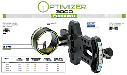 HHA Sports Optimizer Lite 3000 Bow Sight - Single Pin - .019 Pin, Right Hand HHA Sports Optimizer Lite 3000 Bow Sight - Single Pin - .019 Pin, Right Hand