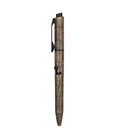 Olight OPen Pro with Integrated LED Flashlight and Green Laser Pointer - LIMITED EDITION -  Brass Bark, 120 Max Lumens