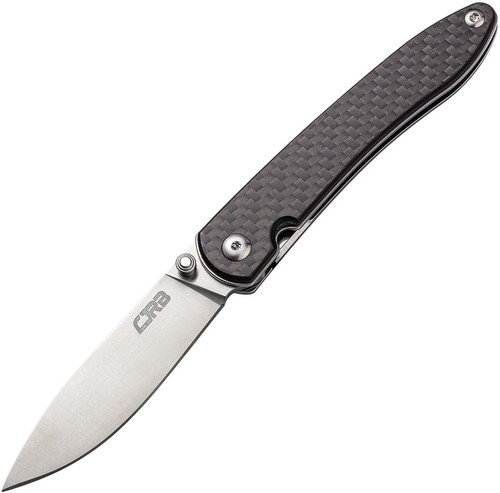 CJRB Cutlery Ria Folding Knife - 2.95" 12C27 Satin Drop Point Blade, Carbon Fiber Handles