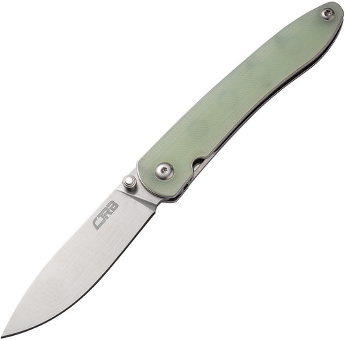 CJRB Cutlery Ria Folding Knife - 2.95" 12C27 Satin Drop Point Blade, Natural Jade G10 Handles