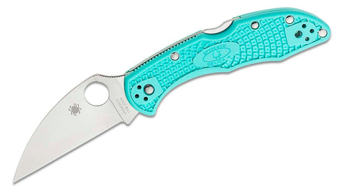 Spyderco Delica 4 Lightweight Folding Knife - 2.87" S30V Satin Wharncliffe Plain Blade, Tantalizing Teal FRN Handles