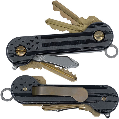 Keybar Aluminum Key Organizer - Full Size - Subdued Black & Gray American Flag Keybar Aluminum Key Organizer - Full Size - Subdued Black & Gray American Flag