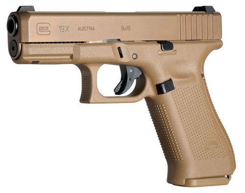 Glock PX1950703 G19X Compact Crossover 9mm Luger Caliber with 4.02" Glock Marksman Barrel, 17+1 Capacity, Bronze Nitron Finish Picatinny Rail Frame, Serrated Coyote nPVD Steel Slide, Rough Texture Interchangeable Backstraps Grip & Glock Night Sights Glock PX1950703 G19X Compact Crossover 9mm Luger Caliber with 4.02" Glock Marksman Barrel, 17+1 Capacity, Bronze Nitron Finish Picatinny Rail Frame, Serrated Coyote nPVD Steel Slide, Rough Texture Interchangeable Backstraps Grip & Glock Night Sights