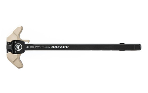 Aero Precision BREACH AR-10 Ambidextrous Charging Handle - Small Lever, Gas Deflection Shelf, Anodized Finish, Tan