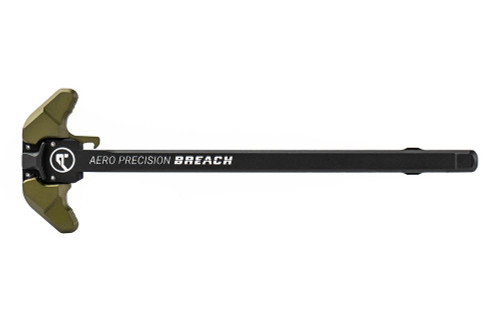 Aero Precision BREACH AR-10 Ambidextrous Charging Handle - Small Lever, Gas Deflection Shelf, Anodized Finish, OD Green