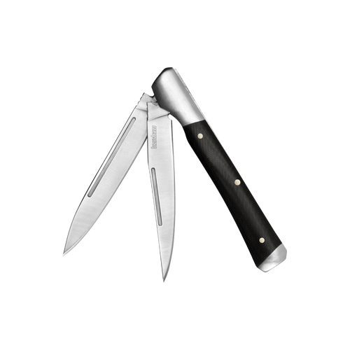 Kershaw Allegory 2-Blade Traditional Slipjoint Folding Knife - 3.1" Satin Clip Point and Pen Blades, Polished Black Micarta Handles with Stainless Steel Bolsters