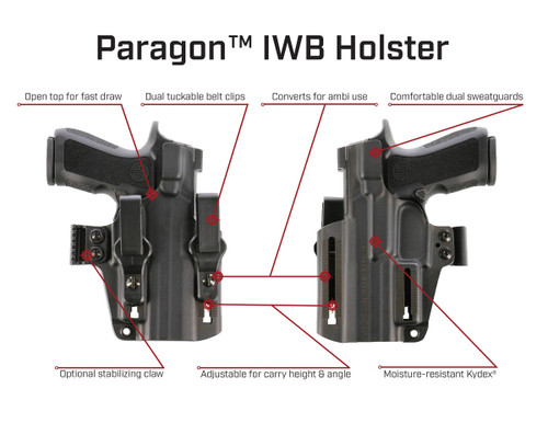 Galco PAR472B Paragon IWB Kydex Holster - Fits S&W M&P 9/40, Black, Ambidextrous Galco PAR472B Paragon IWB Kydex Holster - Fits S&W M&P 9/40, Black, Ambidextrous