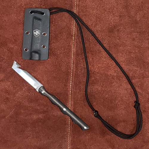 Templar Knife Neck Knife - 2.46" D2 Steel Tanto Blade, Black Canvas Micarta Handle, Kydex Sheath Templar Knife Neck Knife - 2.46" D2 Steel Tanto Blade, Black Canvas Micarta Handle, Kydex Sheath