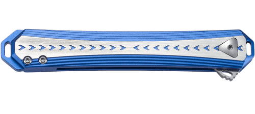 CRKT Stickler Assisted Flipper Knife - 3.38" Sandvik 12C27 Satin Spear Point Blade, Blue and Silver Aluminum Handles CRKT Stickler Assisted Flipper Knife - 3.38" Sandvik 12C27 Satin Spear Point Blade, Blue and Silver Aluminum Handles