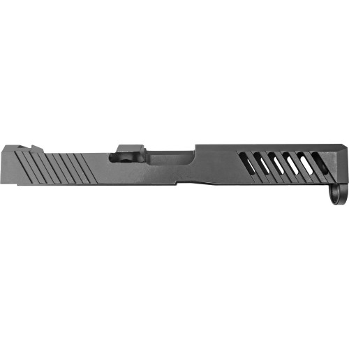 Grey Ghost Precision Stripped Slide for Glock 17 - Version 1, Gen 5, Dual Optic Cutout Compatible (RMR and DeltaPoint Pro), Black Nitride Finish Grey Ghost Precision Stripped Slide for Glock 17 - Version 1, Gen 5, Dual Optic Cutout Compatible (RMR and DeltaPoint Pro), Black Nitride Finish
