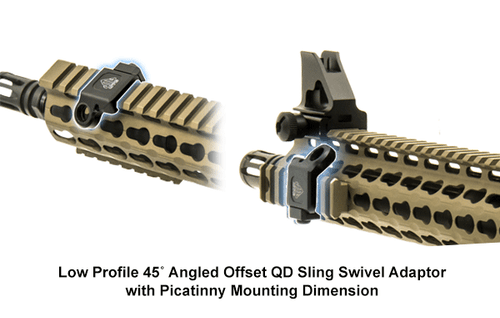 Leaper's Inc - UTG Low Profile Angled QD Sling Swivel Adaptor - For Picatinny Rails Leaper's Inc - UTG Low Profile Angled QD Sling Swivel Adaptor - For Picatinny Rails