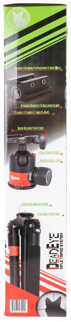 Predator Tactics 97499 DeadEye Rifle Tripod System Tripod 17.50" - 70" Matte Black Aluminum