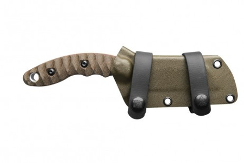 TOPS Knives Sheep Creek Fixed Blade - 3.75" 154CM Wharncliffe Blade, Green/Tan Canvas Micarta Handle, Kydex Sheath TOPS Knives Sheep Creek Fixed Blade - 3.75" 154CM Wharncliffe Blade, Green/Tan Canvas Micarta Handle, Kydex Sheath
